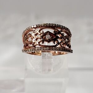 Rose Gold Wide Diamond Band